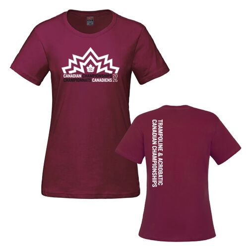 Parkour Women's Trampoline & Acrobatic Canadian Championships 2026 Crest Printed T-Shirt Thumbnail